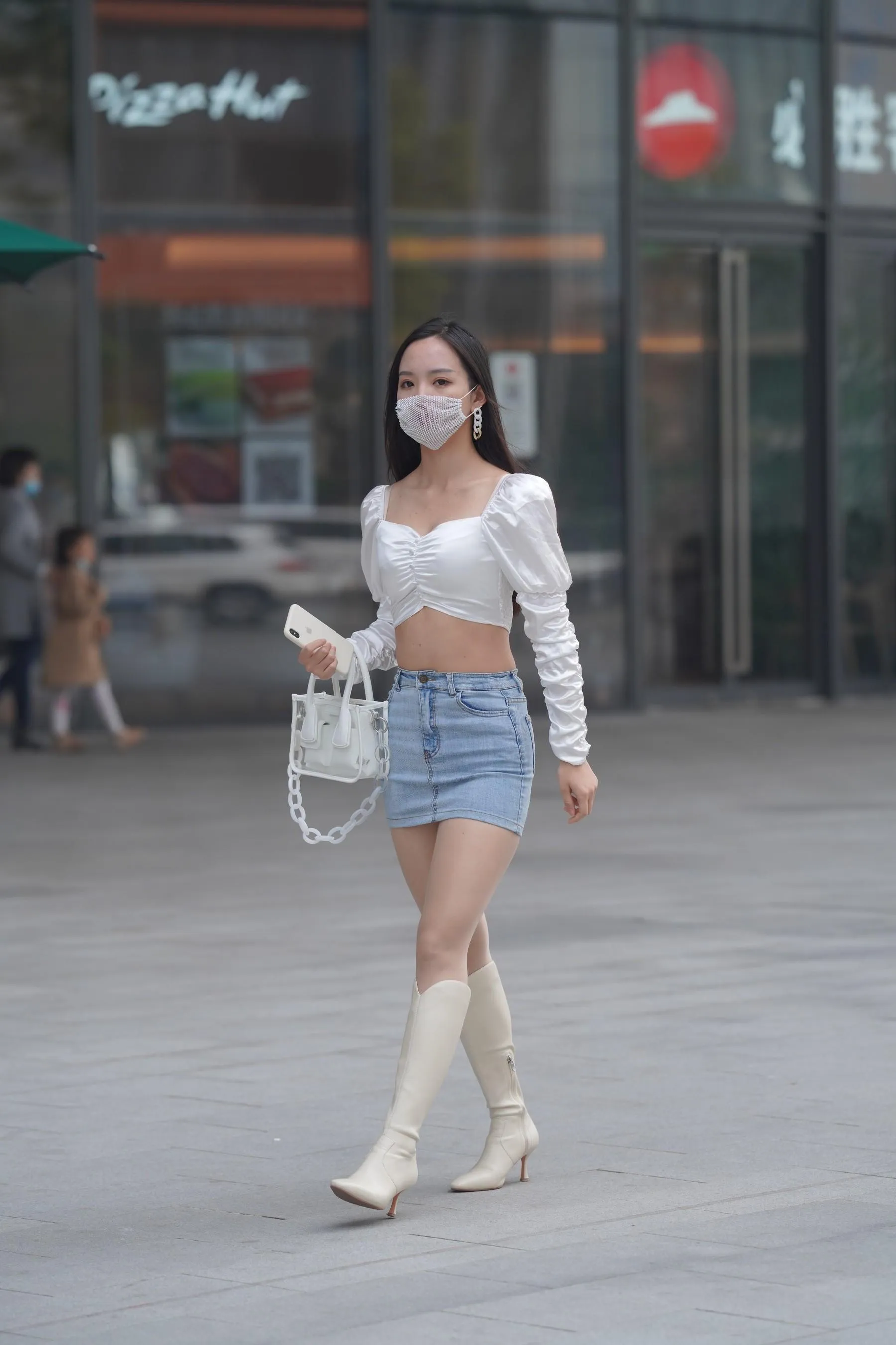 魔镜街拍 NO.170 凯恩街拍摄影-牛仔裙小姐姐 [304P]插图1